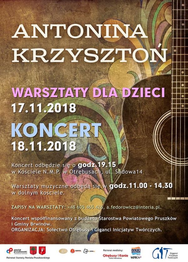 Koncert i warsztaty z Antoniną Krzysztoń